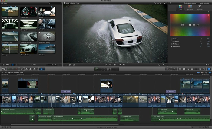 Final Cut Pro X (Color Board) screenshot