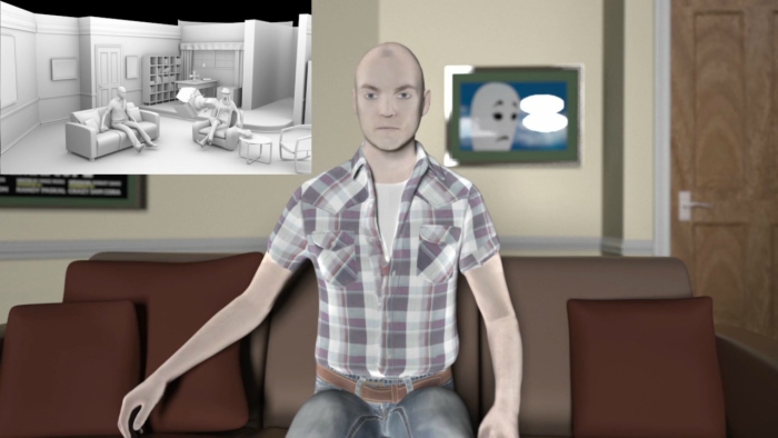 luz no rosto do ator