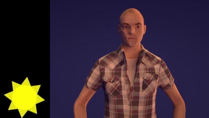 Luz solar em um ângulo baixo