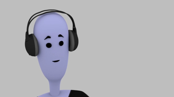 Imagem de uma pessoa com headphones 