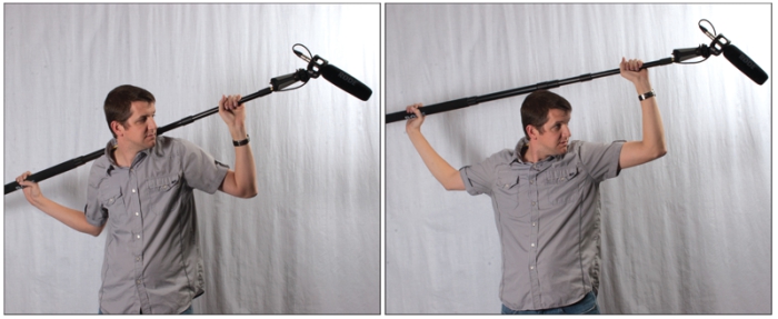 Homem segurando um boom